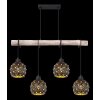 Globo JODIE Pendant Light Dark wood, Light wood, 4-light sources