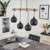 Sunasau Pendant Light Dark wood, black, 4-light sources