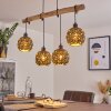 Sunasau Pendant Light Dark wood, black, 4-light sources