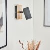 JAVEL Wall Light grey, Wood like finish, black, 1-light source