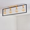 BERGO Ceiling Light Wood like finish, Ecru, black, 4-light sources