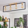 BERGO Ceiling Light Wood like finish, Ecru, black, 4-light sources
