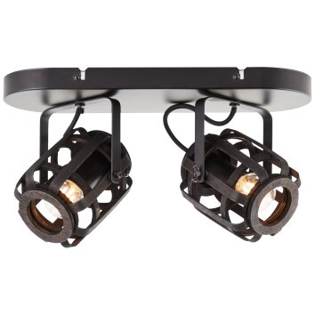 Brilliant Woodrow Ceiling Light black, 2-light sources