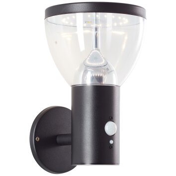 Brilliant Tulip Outdoor Wall Light LED black, 1-light source, Motion sensor