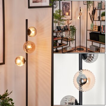 Remaisnil Floor Lamp - glass 10 cm, 12 cm Amber, Smoke-coloured, 3-light sources