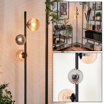 Remaisnil Floor Lamp - glass 10 cm, 12 cm black, 3-light sources