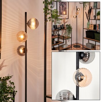 Remaisnil Floor Lamp - glass 12 cm black, 3-light sources