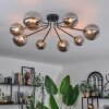 Chehalis Ceiling Light - glass 12 cm, 15 cm gold, black, 8-light sources