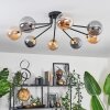 Chehalis Ceiling Light - glass 12 cm gold, black, 8-light sources