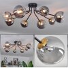 Chehalis Ceiling Light - glass 12 cm, 15 cm gold, black, 8-light sources