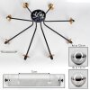 Chehalis Ceiling Light - glass 12 cm, 15 cm gold, black, 8-light sources