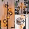 Gastor Floor Lamp - glass 15 cm Amber, Smoke-coloured, 6-light sources