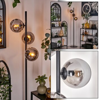Gastor Floor Lamp - glass 15 cm Smoke-coloured, 3-light sources