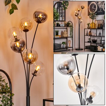 Gastor Floor Lamp - glass 15 cm Amber, clear, Smoke-coloured, 6-light sources