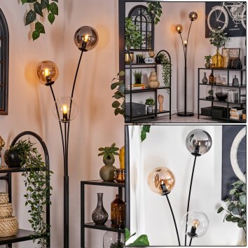 Gastor Floor Lamp - glass 15 cm Amber, clear, Smoke-coloured, 3-light sources