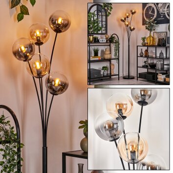 Gastor Floor Lamp - glass 15 cm Amber, clear, Smoke-coloured, 5-light sources