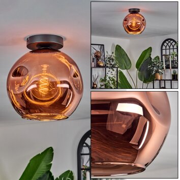 Ripoll Ceiling Light - glass 25 cm coppery, 1-light source