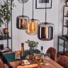 Lauden Pendant Light - glass 25 cm Amber, chrome, 3-light sources