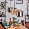 Lauden Pendant Light - glass 25 cm Amber, chrome, 3-light sources