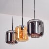 Lauden Pendant Light - glass 25 cm Amber, chrome, 3-light sources