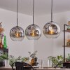 Ripoll Pendant Light - glass 30 cm chrome, clear, 3-light sources