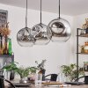 Ripoll Pendant Light - glass 30 cm chrome, clear, 3-light sources