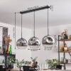 Ripoll Pendant Light - glass 30 cm chrome, clear, 3-light sources