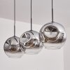 Ripoll Pendant Light - glass 30 cm chrome, clear, 3-light sources