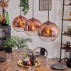 Ripoll Pendant Light - glass 30 cm clear, coppery, 3-light sources