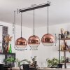 Koyotot Pendant Light - glass 30 cm clear, coppery, 3-light sources