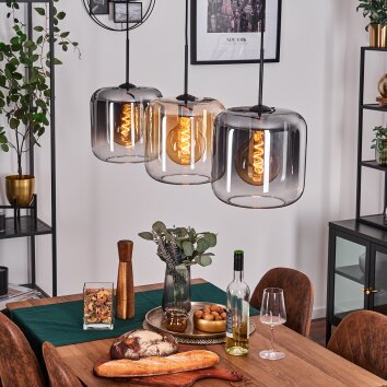 Lauden Pendant Light - glass 25 cm Amber, clear, Smoke-coloured, 3-light sources