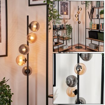 Remaisnil Floor Lamp - glass 12 cm black, 5-light sources