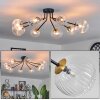 Chehalis Ceiling Light - glass 12 cm, 15 cm gold, black, 8-light sources