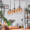 Vevino pendant light Amber, clear, 3-light sources