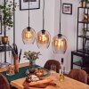 Vevino pendant light Amber, clear, 3-light sources