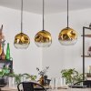 Ripoll hanging light gold, clear, 3-light sources