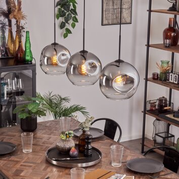 Ripoll hanging light black, 3-light sources