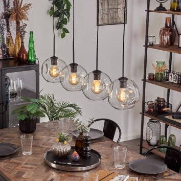 Ripoll pendant light black, 4-light sources