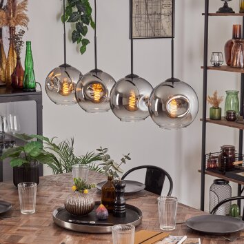 Ripoll pendant light chrome, clear, 4-light sources