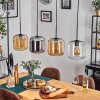 Lauden pendant light Amber, chrome, clear, 4-light sources