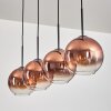 Koyoto pendant light clear, coppery, 4-light sources