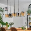Lauden pendant light Amber, clear, Smoke-coloured, 5-light sources