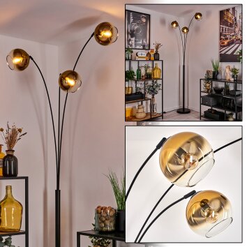 Koyoto floor lamp black, 3-light sources