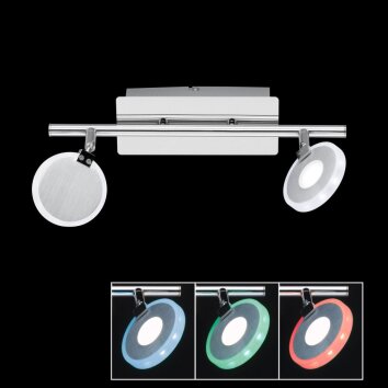 Honsel Tonic RGBW Ceiling light LED aluminium, chrome, 2-light sources, Remote control, Colour changer