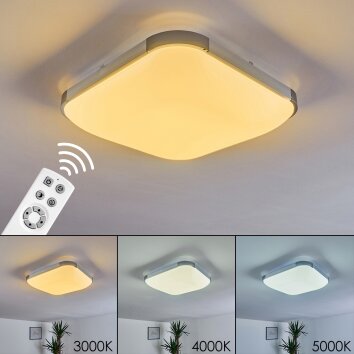 Corinth Ceiling Light LED silver, 1-light source, Remote control