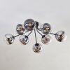 Gastor ceiling light 87 cm chrome, clear, 8-light sources