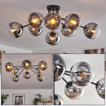 Gastor ceiling light 87 cm chrome, clear, 8-light sources