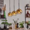 Ripoll pendant light gold, clear, 3-light sources