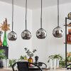Ripoll pendant light chrome, Smoke-coloured, 4-light sources