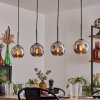 Ripoll pendant light chrome, Smoke-coloured, 4-light sources